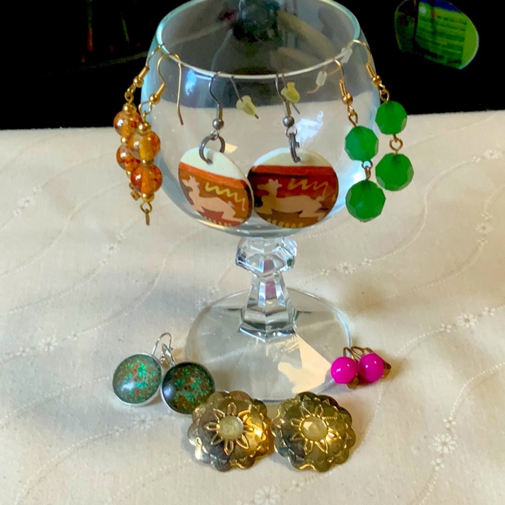 Earring collection. mix of colors and styles